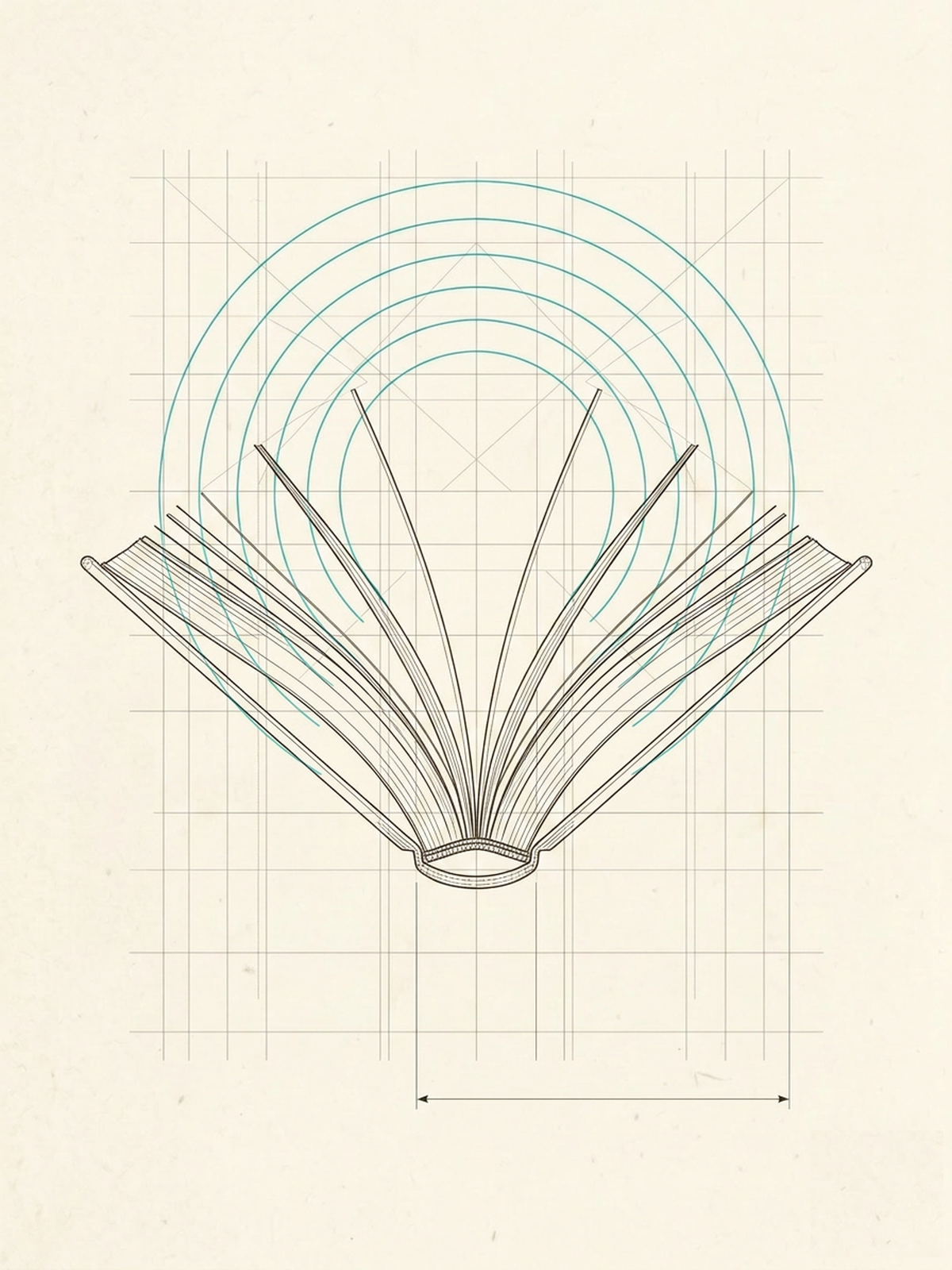 Vintage drafting illustration of an open book — Franco Blueprint Digital Products